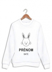 sweat-blanc Tampon annonce naissance Lapin