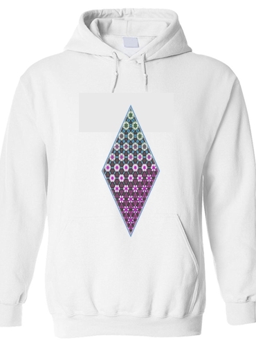 Sweat-shirt Abstract bright floral geometric pattern teal pink white