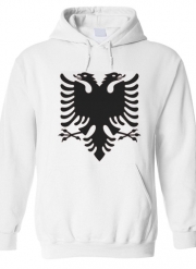 Sweat-shirt à capuche blanc - Unisex Albanie Painting Flag