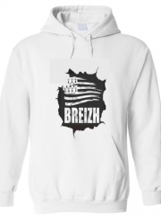 Sweat-shirt à capuche blanc - Unisex Breizh Bretagne