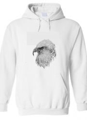 Sweat-shirt à capuche blanc - Unisex cracked Bald eagle 
