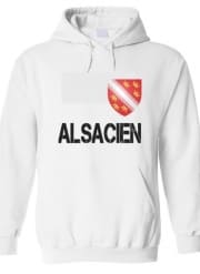 Sweat-shirt à capuche blanc - Unisex Drapeau alsacien Alsace Lorraine