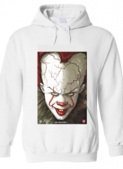 Sweat-shirt à capuche blanc - Unisex Evil Clown 