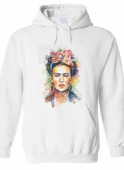 Sweat-shirt à capuche blanc - Unisex Frida Kahlo