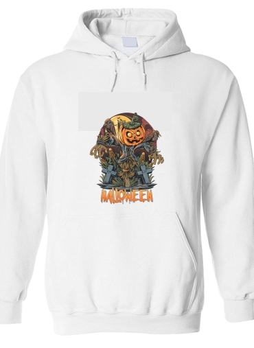 Sweat-shirt Halloween Pumpkin Crow Graveyard