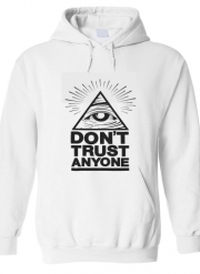 Sweat-shirt à capuche blanc - Unisex Illuminati Dont trust anyone