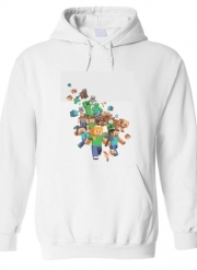 Sweat-shirt à capuche blanc - Unisex Minecraft Creeper Forest