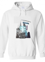 Sweat-shirt à capuche blanc - Unisex New York City II [blue]