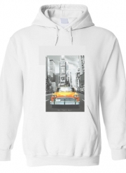 Sweat-shirt à capuche blanc - Unisex Taxi Jaune Ville de New York City
