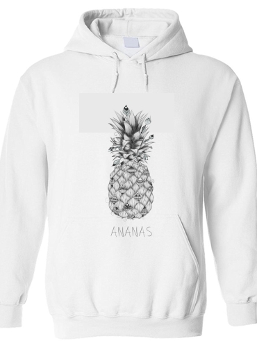 Sweat-shirt Ananas en noir et blanc