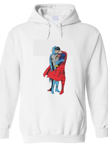 Sweat-shirt Superman And Batman Kissing For Equality