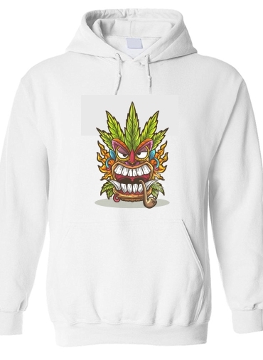 Sweat-shirt Tiki mask cannabis weed smoking