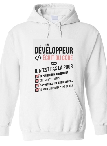 Sweat-shirt Un développeur écrit du code Stop