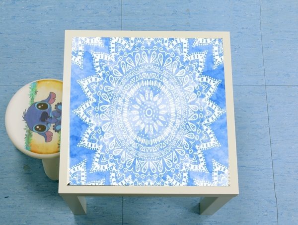 Table Bohemian Flower Mandala in Blue