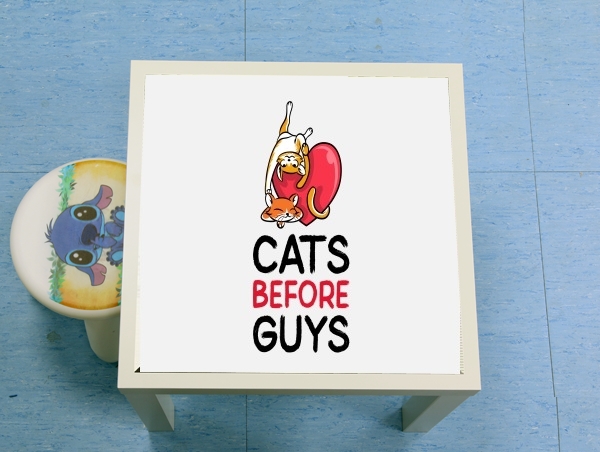 Table Cats before guy