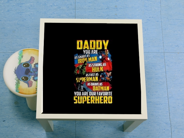 Table Daddy You are as smart as iron man as strong as Hulk as fast as superman as brave as batman you are my superhero