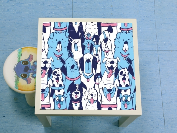 Table Dogs seamless pattern