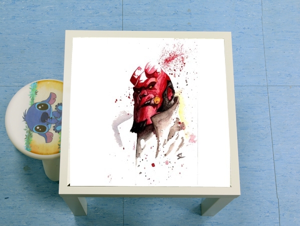 Table Hellboy Watercolor Art