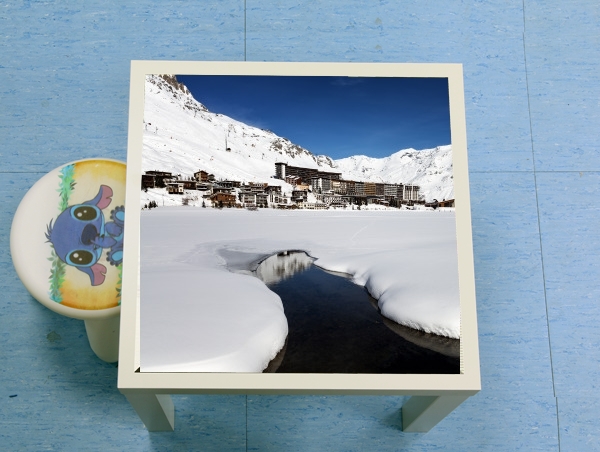 Table Llandscape and ski resort in french alpes tignes