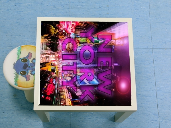 Table New York City Broadway - Couleur rose 