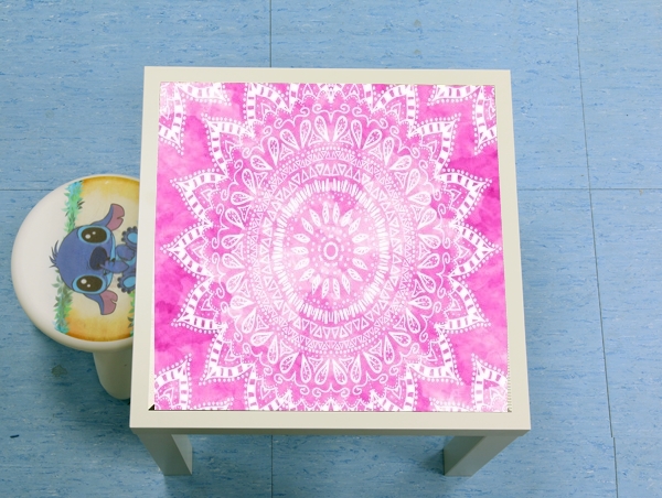 Table Pink Bohemian Boho Mandala