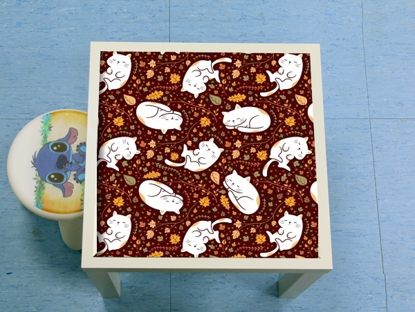 Table Sleeping cats seamless pattern