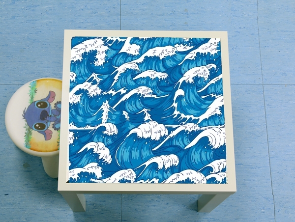 Table Storm waves seamless pattern ocean