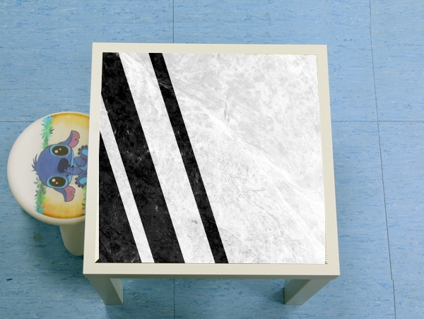 Table effet marbre blanc