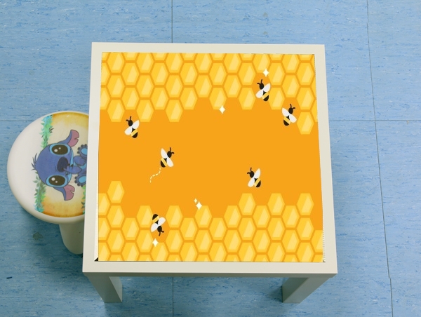 Table Yellow hive with bees