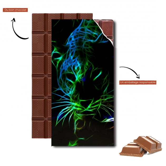 Tablette de chocolat - Cadeau de Pâques Abstract neon Leopard