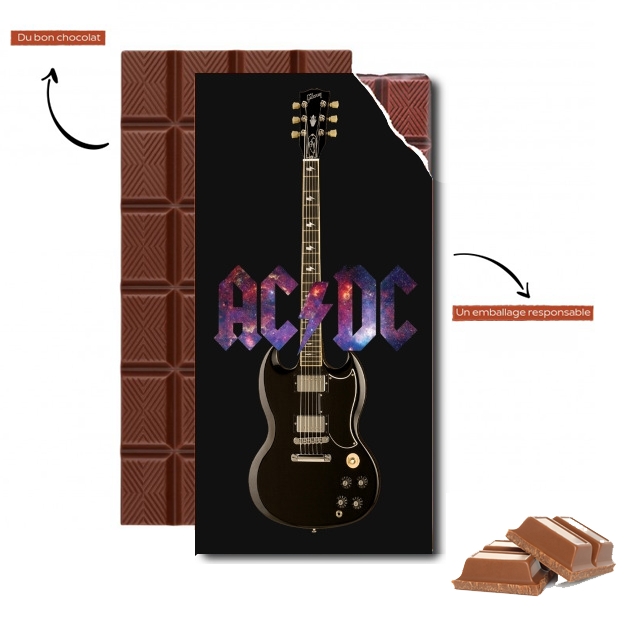 Tablette de chocolat - Cadeau de Pâques AcDc Guitare Gibson Angus