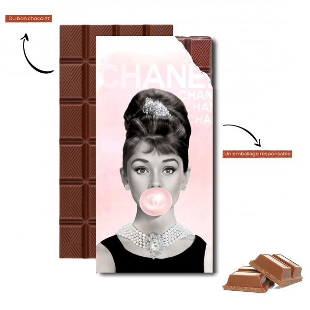Tablette de chocolat - Cadeau de Pâques Audrey Hepburn bubblegum
