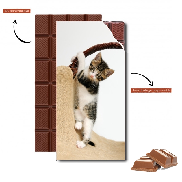 Tablette de chocolat - Cadeau de Pâques Bébé chat, mignon chaton escalade