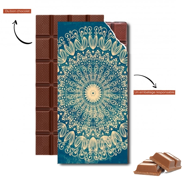Tablette de chocolat - Cadeau de Pâques Blue Organic boho mandala