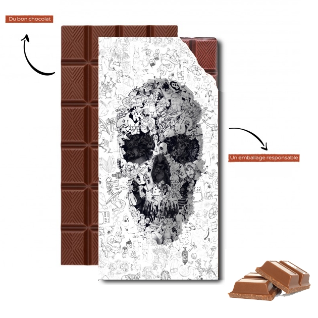 Tablette de chocolat - Cadeau de Pâques Doodle Skull