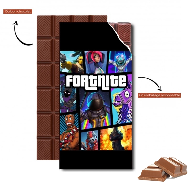 Tablette de chocolat - Cadeau de Pâques Fortnite - Battle Royale Art Feat GTA