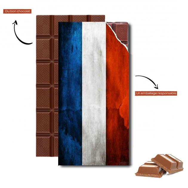 Tablette de chocolat - Cadeau de Pâques Drapeau France vintage