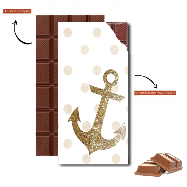 Tablette Glitter Anchor and dots in gold