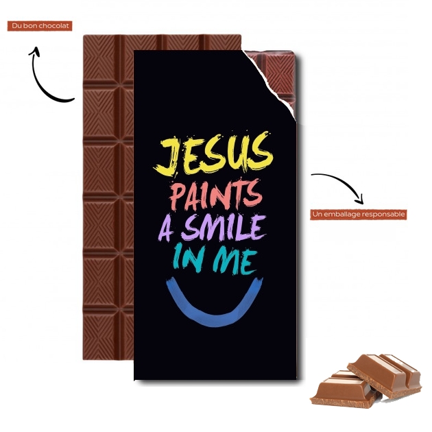 Tablette de chocolat - Cadeau de Pâques Jesus paints a smile in me Bible