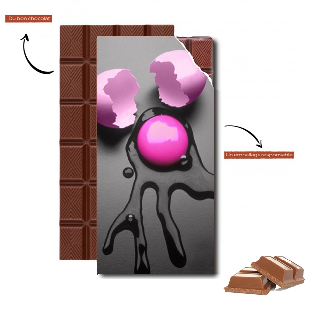 Tablette de chocolat - Cadeau de Pâques Oeuf Rose