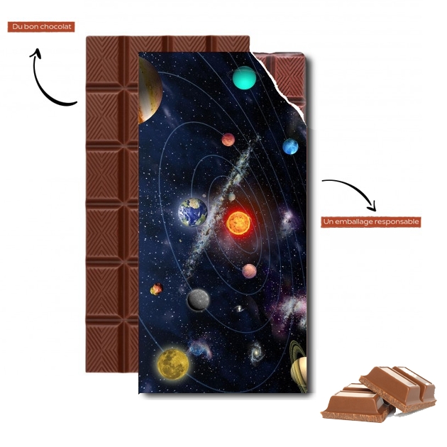 Tablette de chocolat - Cadeau de Pâques Systeme solaire Galaxy