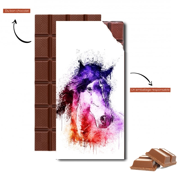 Tablette de chocolat - Cadeau de Pâques watercolor horse