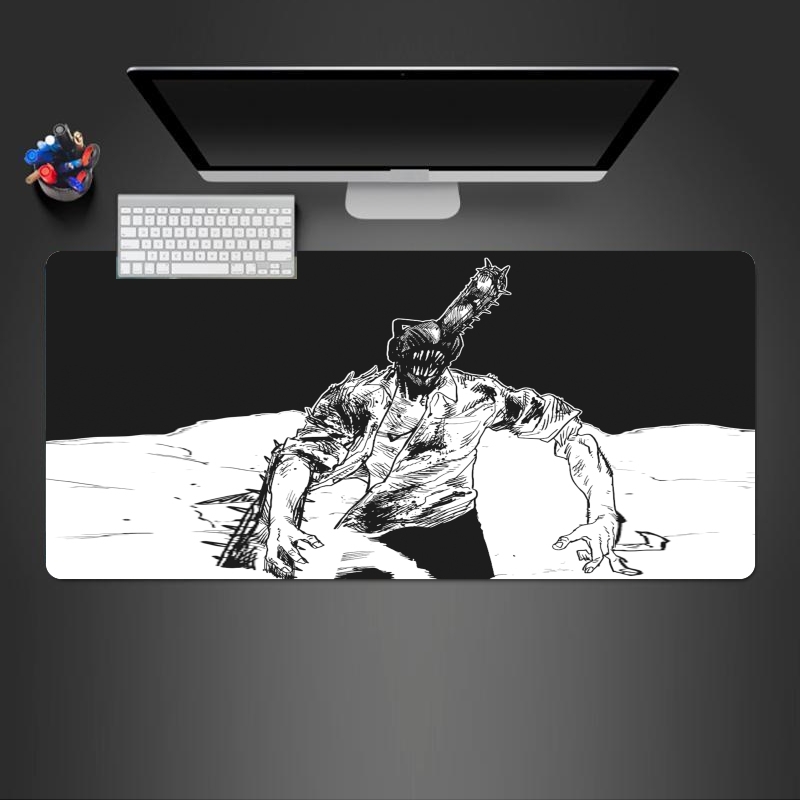 Tapis chainsaw man black and white