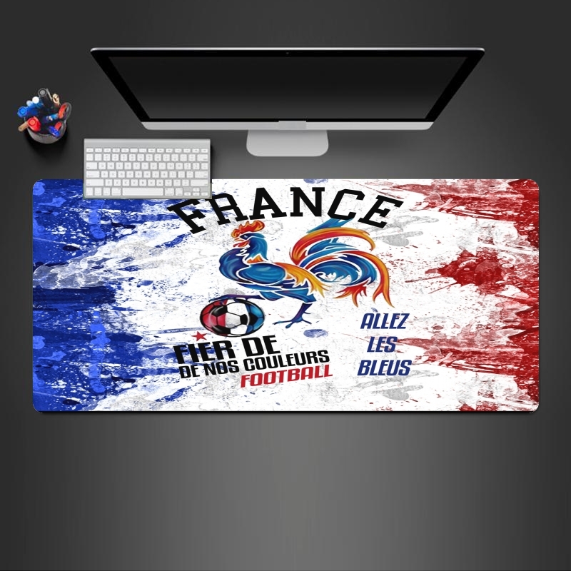 Tapis France Football Coq Sportif Fier de nos couleurs Allez les bleus