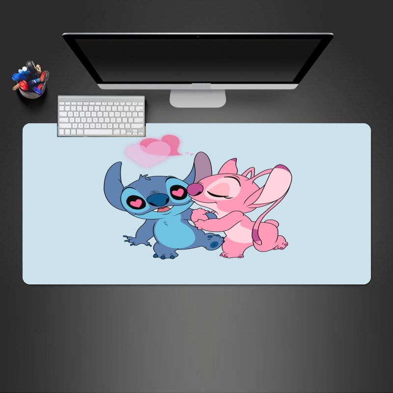 JNKPOAI Tapis de souris Stitch Lovers Stitch Tapis de souris Motif cœur  Rose Disney (Quadratus Stitch) : : Électronique