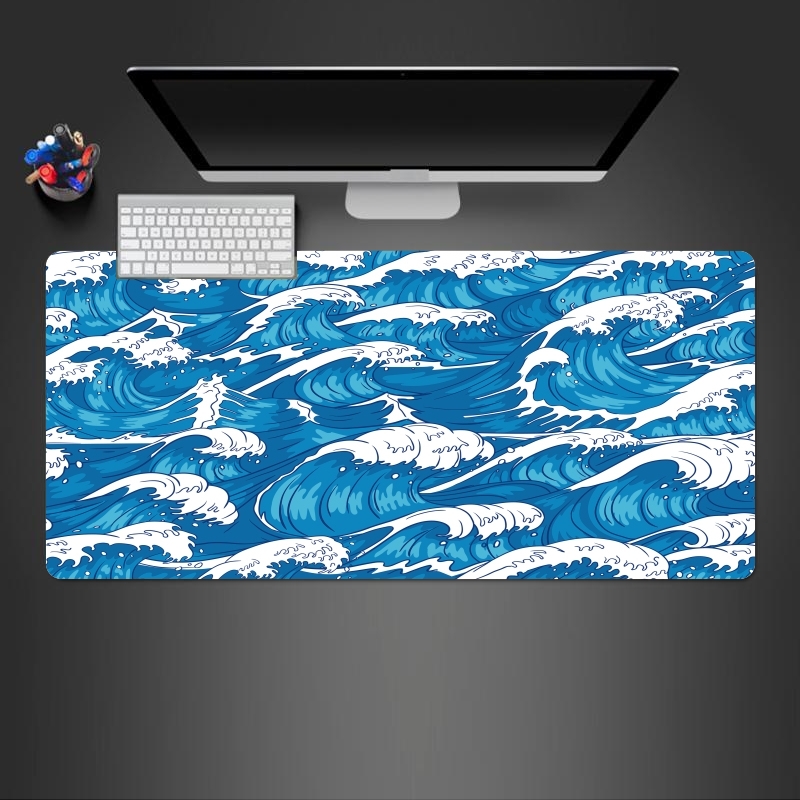 Tapis Storm waves seamless pattern ocean