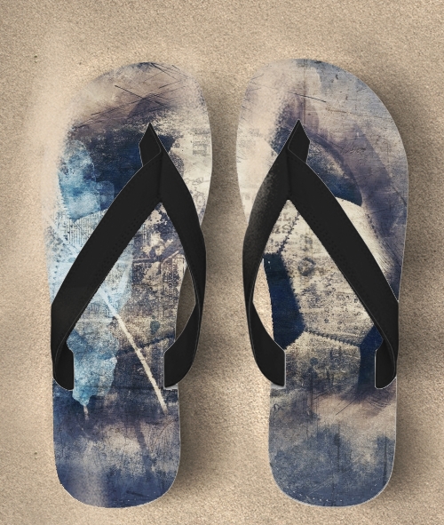 Tongs Abstract Blue Grunge Soccer