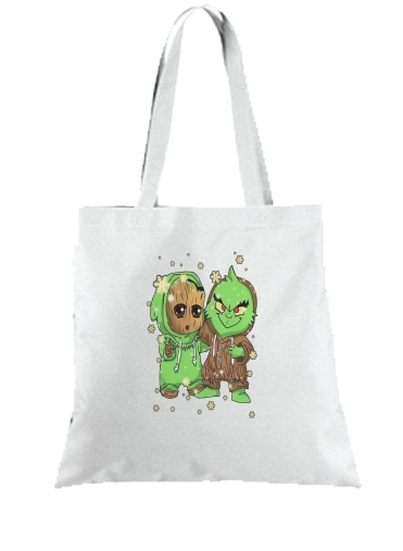 Tote Baby Groot and Grinch Christmas