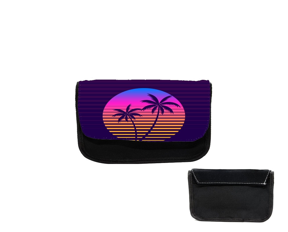 Trousse Classic retro 80s style tropical sunset