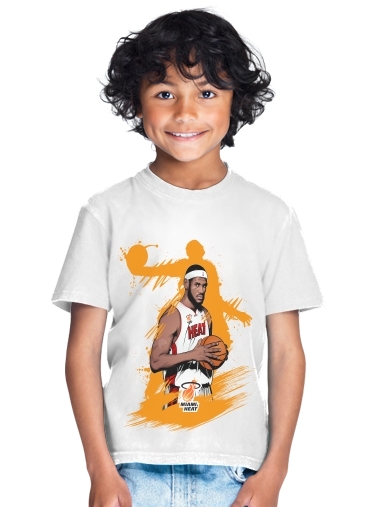 T-shirt Enfant Blanc Basketball Stars: Lebron James